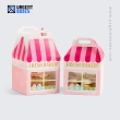 pink bakery boxes with a window