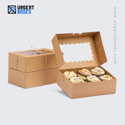 brown bakery boxes with window