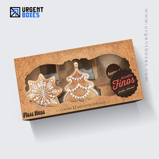 kraft cookie box with window