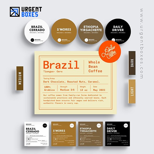 custom coffee sticker labels