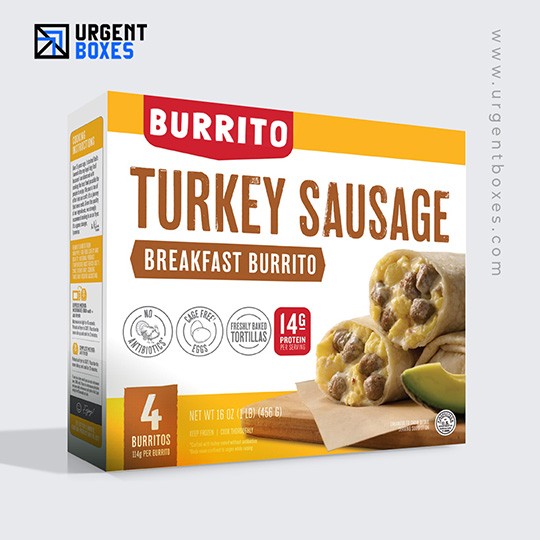 printed frozen burrito packaging boxes