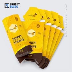 custom honey straw boxes hexagon style