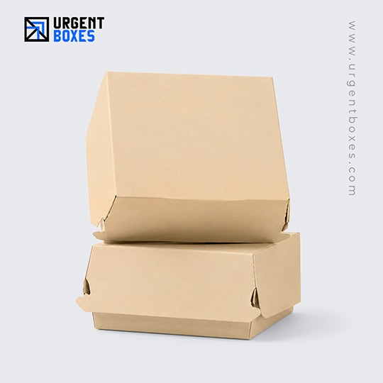 kraft single color Burger boxes