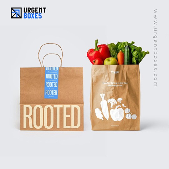 Custom Brown Grocery Bags